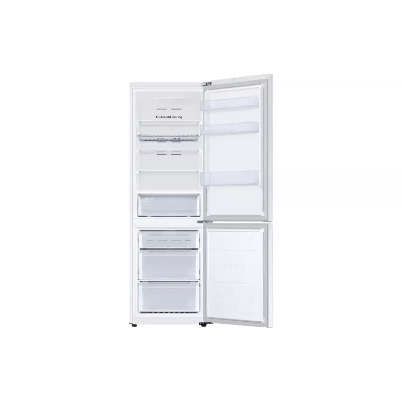 Laisvai pastatomas šaldytuvas Samsung RB34C672EWW – 344 L bendras tūris (šaldytuvo skyrius 230 L / šaldiklio skyrius 114 L), No Frost, baltas