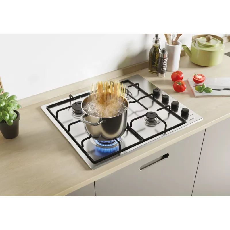 Candy Smart CHW6LBX/4U Nerūdijantis plienas Įmontuojama 60 cm Dujinė 4 zonos(-ų)