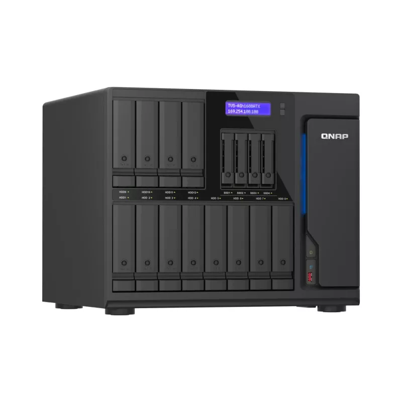 QNAP TVS-AIH1688ATX-U7-32G NAS / saugojimo serveris Tower 32 GB DDR5 0 TB QuTS hero Juodas