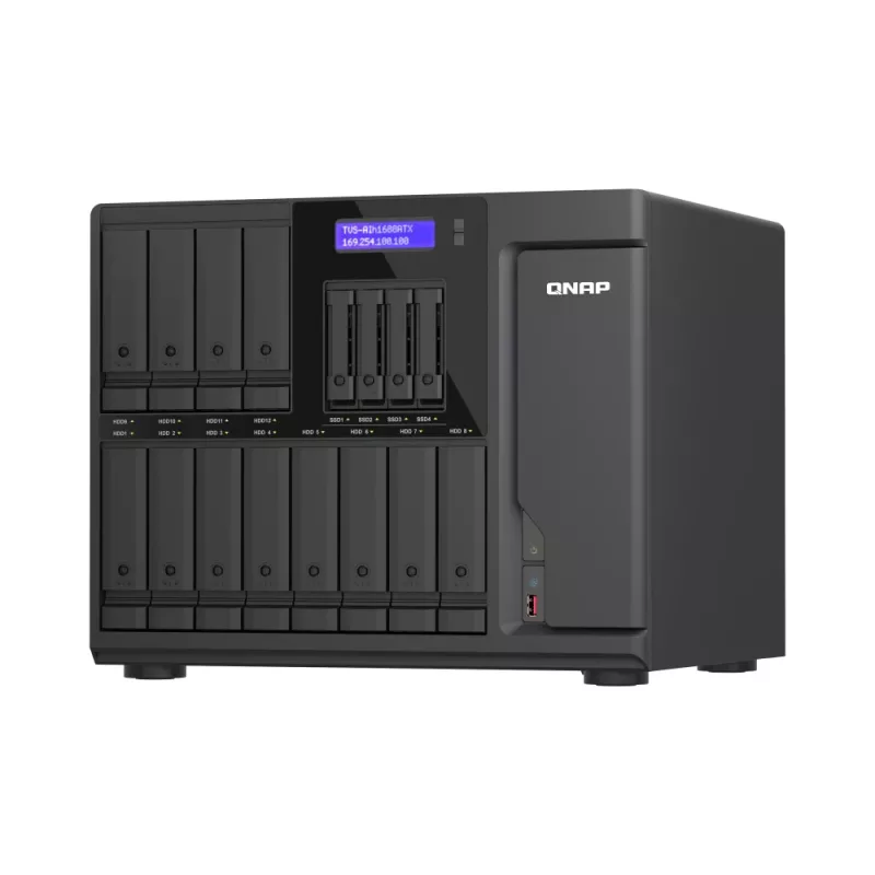 QNAP TVS-AIH1688ATX-U7-32G NAS / saugojimo serveris Tower 32 GB DDR5 0 TB QuTS hero Juodas