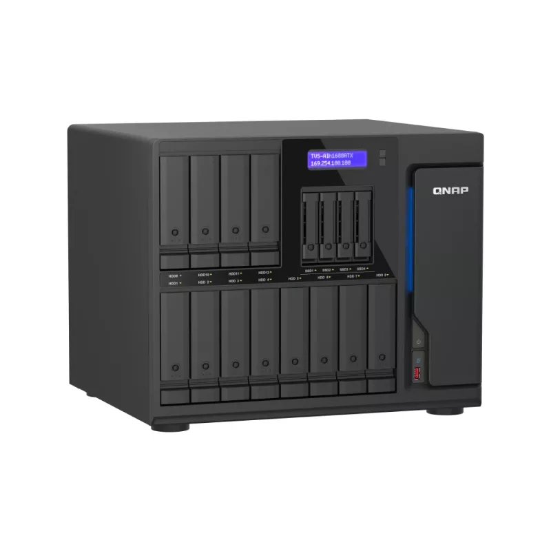 QNAP TVS-AIH1688ATX-U7-32G NAS / saugojimo serveris Tower 32 GB DDR5 0 TB QuTS hero Juodas