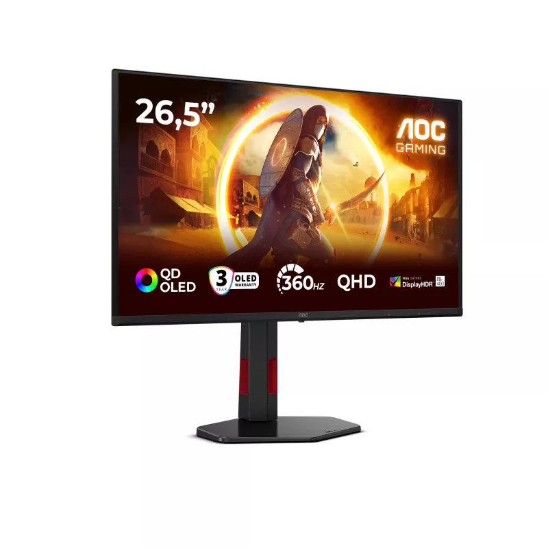 AOC G4 Q27G4SDR kompiuterio monitorius 67,3 cm (26,5 colio) 2560 x 1440 pikselių Quad HD QD-OLED juodas, raudonas