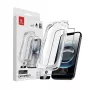 Grūdinto stiklo ekrano apsauga Crong EasyShield 2 vnt. Full Glue, skirta iPhone 16e / iPhone 14 / iPhone 13 / iPhone 13 Pro, aliumosilikatinis stiklas, blizgus