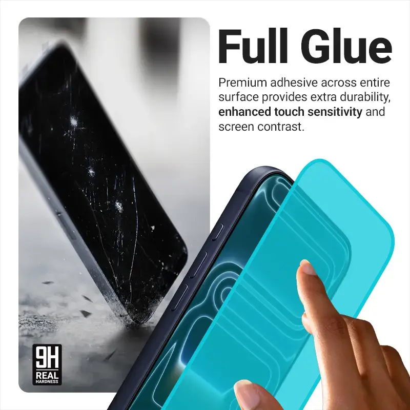 Grūdinto stiklo ekrano apsauga Crong EasyShield 2 rinkinys, skirtas iPhone 17 / 17 Pro / 16 Pro, aliumosilikatas, blizgus