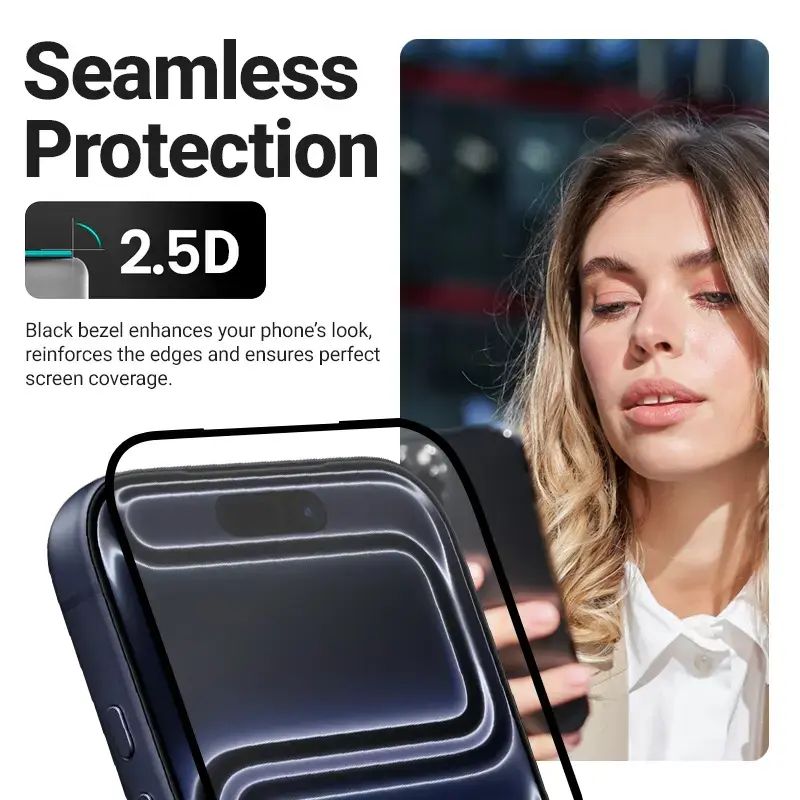 Grūdinto stiklo ekrano apsauga Crong EasyShield 2 rinkinys, skirtas iPhone 17 / 17 Pro / 16 Pro, aliumosilikatas, blizgus