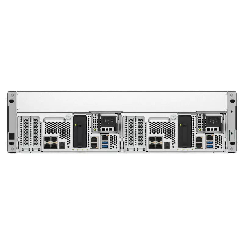 QNAP ES1686dc R2 NAS Rack (3U) Intel® Xeon® D D-2142IT 48 GB DDR4 0 TB QNAP QES Juoda, Pilka