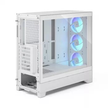 Fractal Design Pop 2 Air White TG RGB Midi Tower kompiuterio korpusas — ATX/Micro‑ATX/Mini‑ITX, grūdintas stiklas, 3x120 mm priekiniai ventiliatoriai