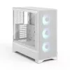 Fractal Design Pop 2 Air White TG RGB Midi Tower kompiuterio korpusas — ATX/Micro‑ATX/Mini‑ITX, grūdintas stiklas, 3x120 mm priekiniai ventiliatoriai