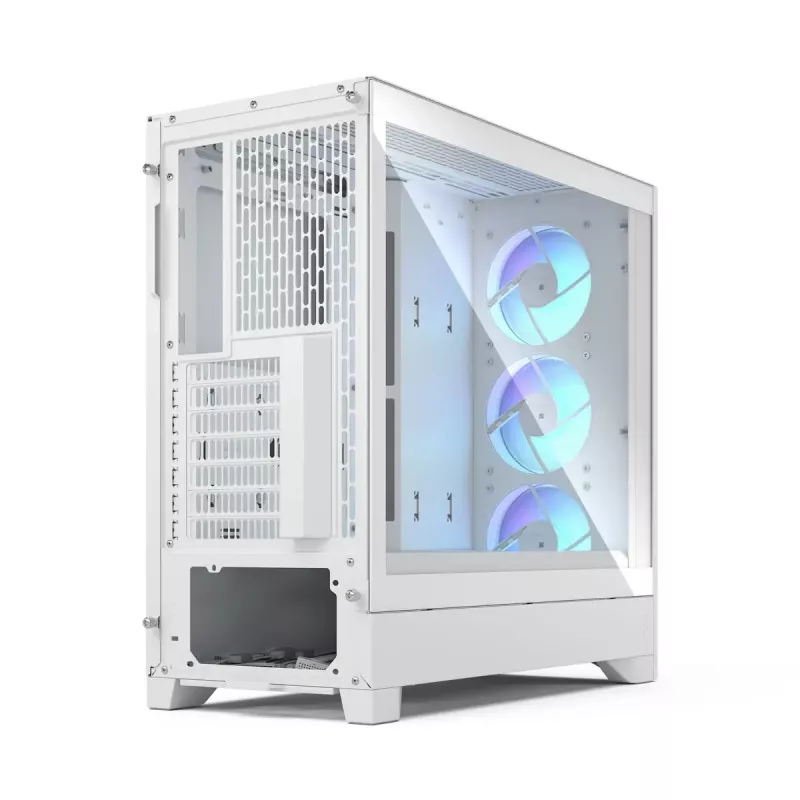 Fractal Design Pop 2 Air White TG RGB Midi Tower kompiuterio korpusas — ATX/Micro‑ATX/Mini‑ITX, grūdintas stiklas, 3x120 mm priekiniai ventiliatoriai