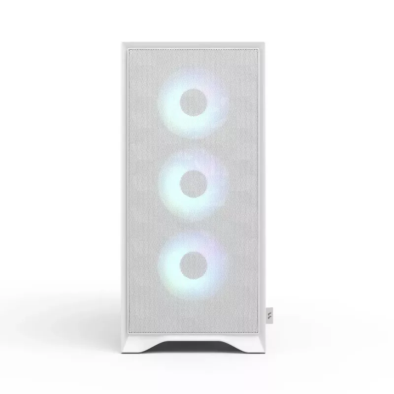 Fractal Design Pop 2 Air White TG RGB Midi Tower kompiuterio korpusas — ATX/Micro‑ATX/Mini‑ITX, grūdintas stiklas, 3x120 mm priekiniai ventiliatoriai