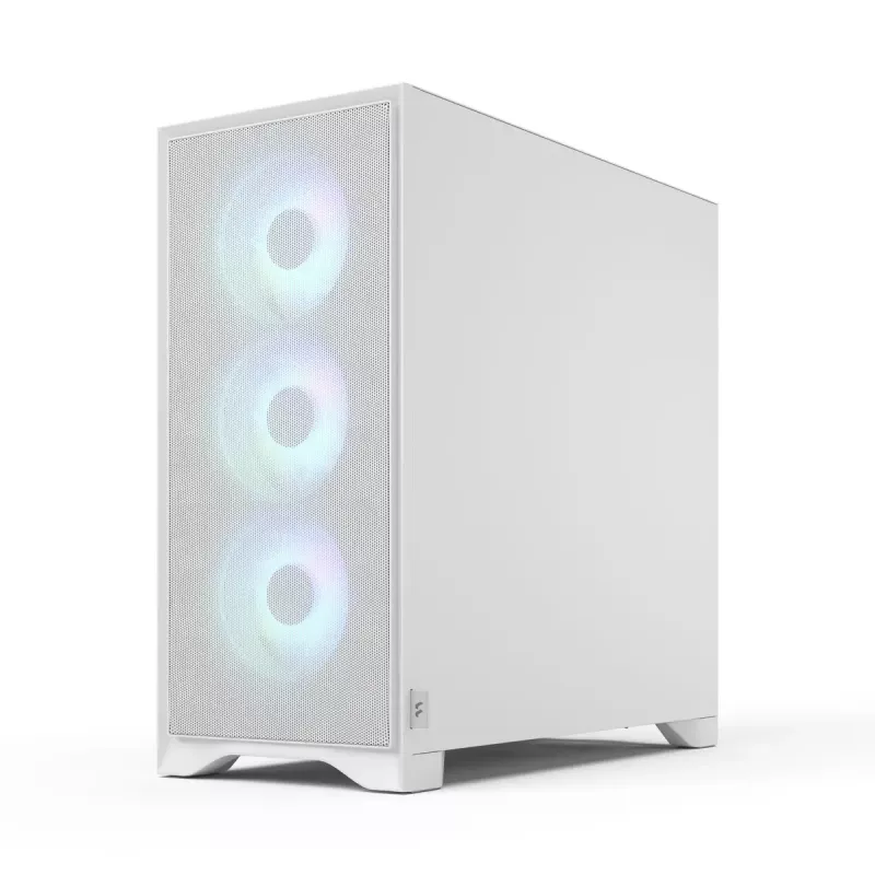 Fractal Design Pop 2 Air White TG RGB Midi Tower kompiuterio korpusas — ATX/Micro‑ATX/Mini‑ITX, grūdintas stiklas, 3x120 mm priekiniai ventiliatoriai