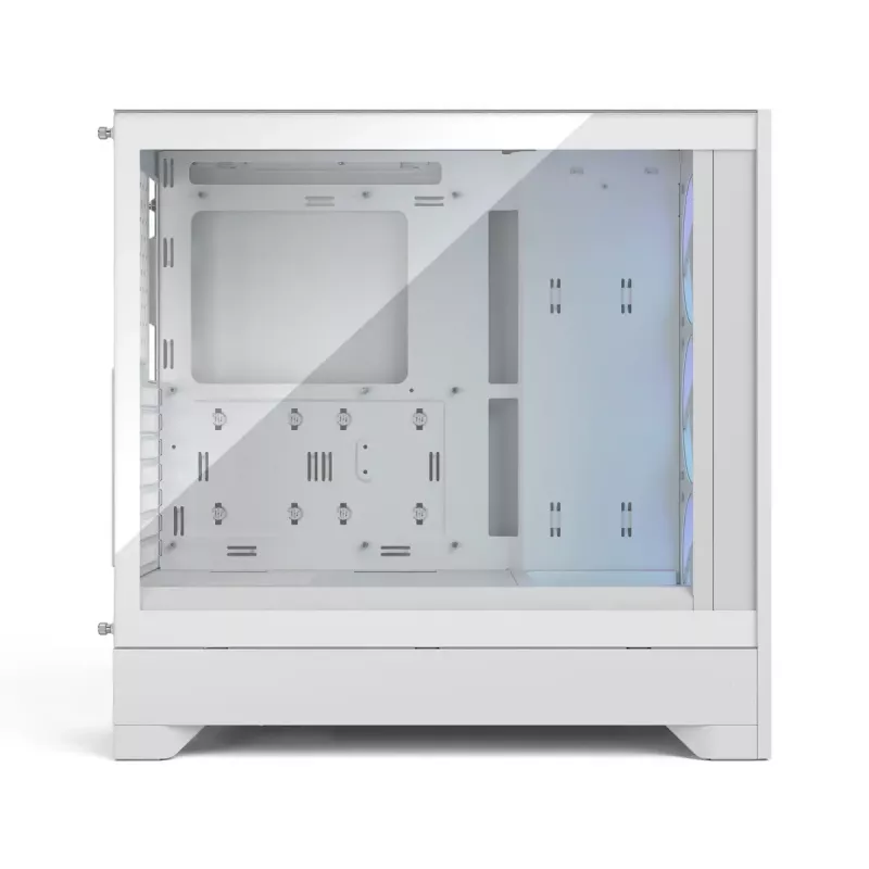 Fractal Design Pop 2 Air White TG RGB Midi Tower kompiuterio korpusas — ATX/Micro‑ATX/Mini‑ITX, grūdintas stiklas, 3x120 mm priekiniai ventiliatoriai