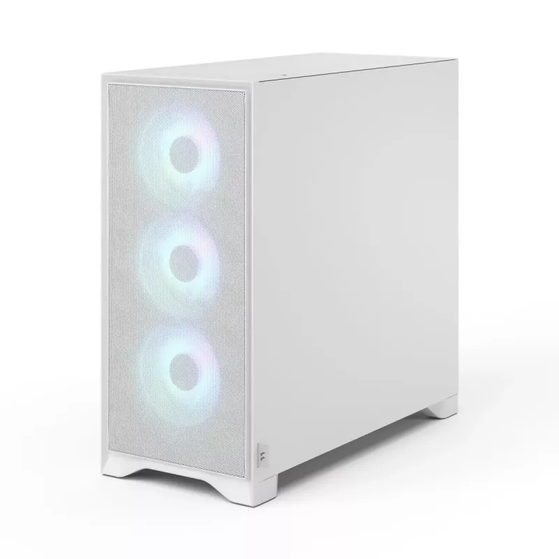 Fractal Design Pop 2 Air White TG RGB Midi Tower kompiuterio korpusas — ATX/Micro‑ATX/Mini‑ITX, grūdintas stiklas, 3x120 mm priekiniai ventiliatoriai