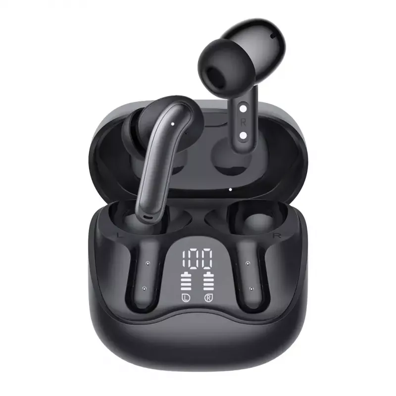 Belaidės į ausis įdedamos ausinės Audiocore AC591 PRO — hibridinis ANC, ENC, 6 mikrofonai, USB‑C įkrovimas, iki 9 val. atkūrimo, Tuya suderinama, juoda