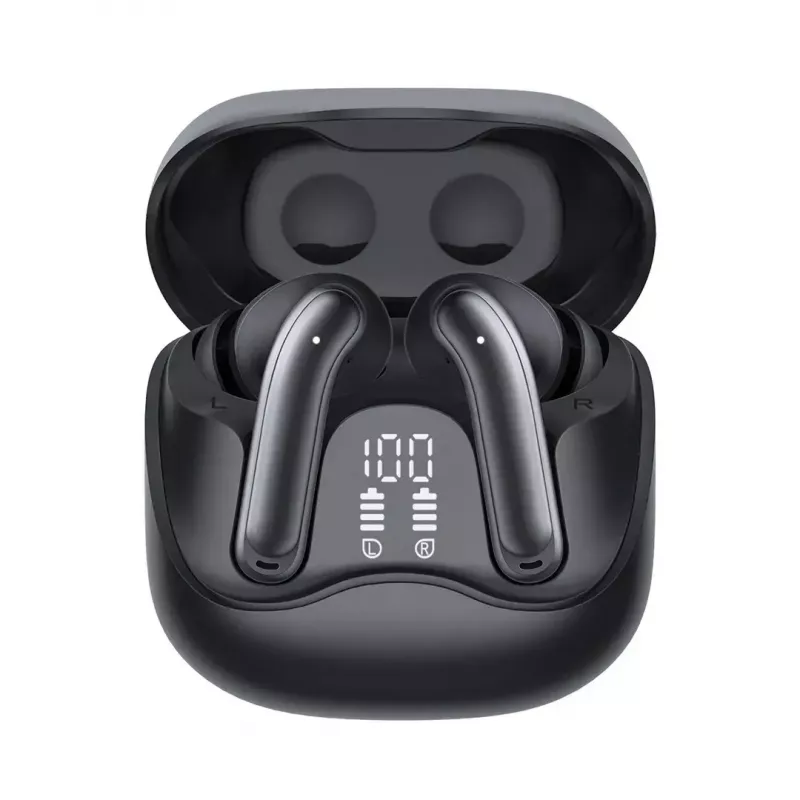 Belaidės į ausis įdedamos ausinės Audiocore AC591 PRO — hibridinis ANC, ENC, 6 mikrofonai, USB‑C įkrovimas, iki 9 val. atkūrimo, Tuya suderinama, juoda