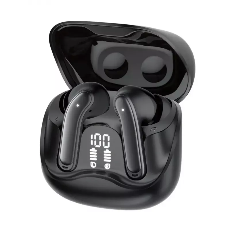 Belaidės į ausis įdedamos ausinės Audiocore AC591 PRO — hibridinis ANC, ENC, 6 mikrofonai, USB‑C įkrovimas, iki 9 val. atkūrimo, Tuya suderinama, juoda