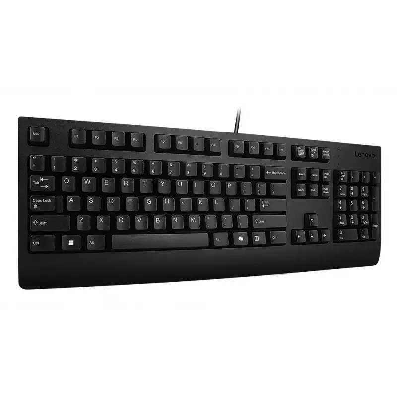 Laidinis pilno dydžio USB klaviatūra Lenovo 4Y41R64588 — US anglų, 104 klavišai, Plunger tipo jungiklis, 2 m laidas, juoda