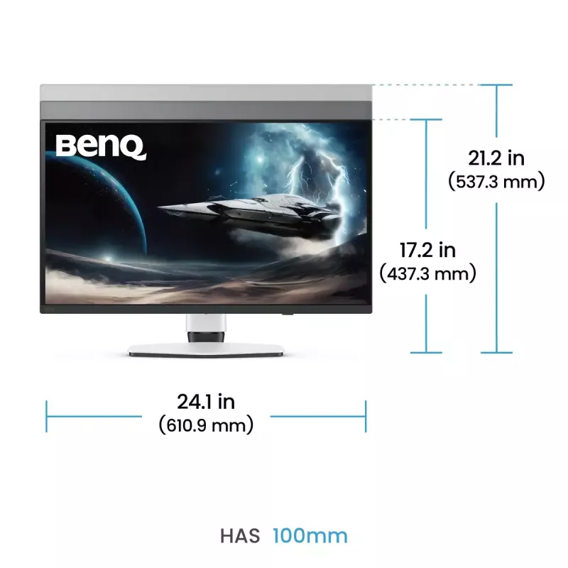 BenQ EX271UZ kompiuterio monitorius 67,3 cm (26,5 col.) 3840 x 2160 pikselių 4K Ultra HD OLED juoda, balta