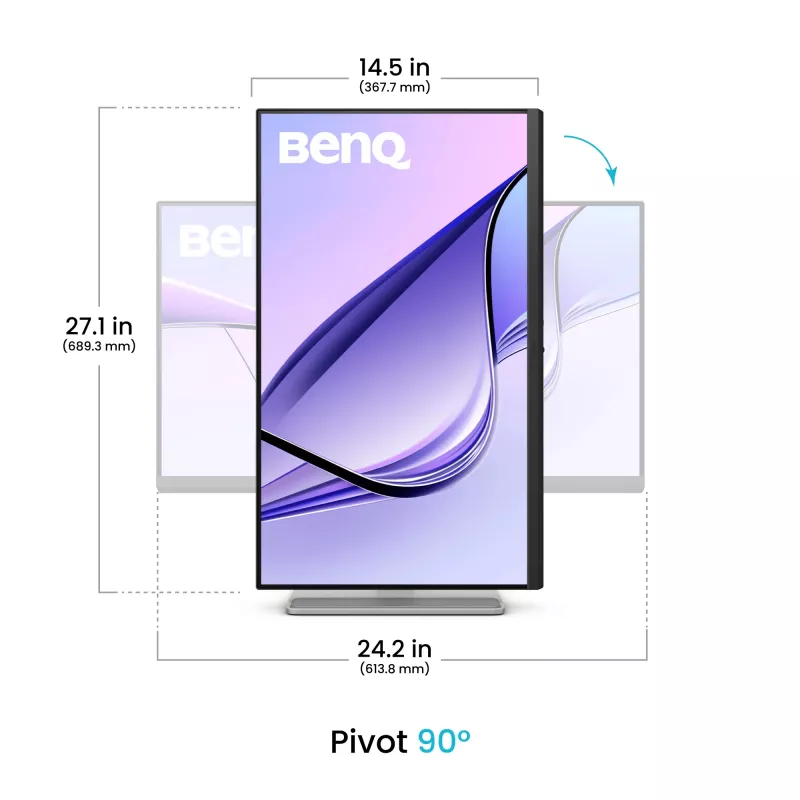 27 colių BenQ MA270UP IPS kompiuterio monitorius 3840 x 2160 4K Ultra HD, 5 ms, 450 cd/m², USB-C, įmontuoti garsiakalbiai, VESA, baltas