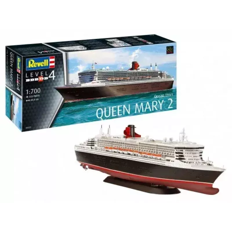 Keleivinio laivo modelis REVELL Queen Mary 2 surinkimo rinkinys, mastelis 1:700