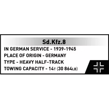 Cobi Blocks Sd.Kfz.8 su velkama 8,8 cm Flak 36 konstruktorius, 975 dalys