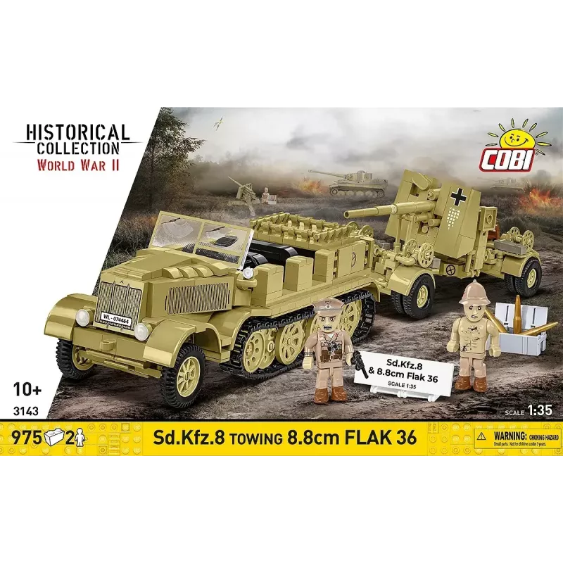 Cobi Blocks Sd.Kfz.8 su velkama 8,8 cm Flak 36 konstruktorius, 975 dalys