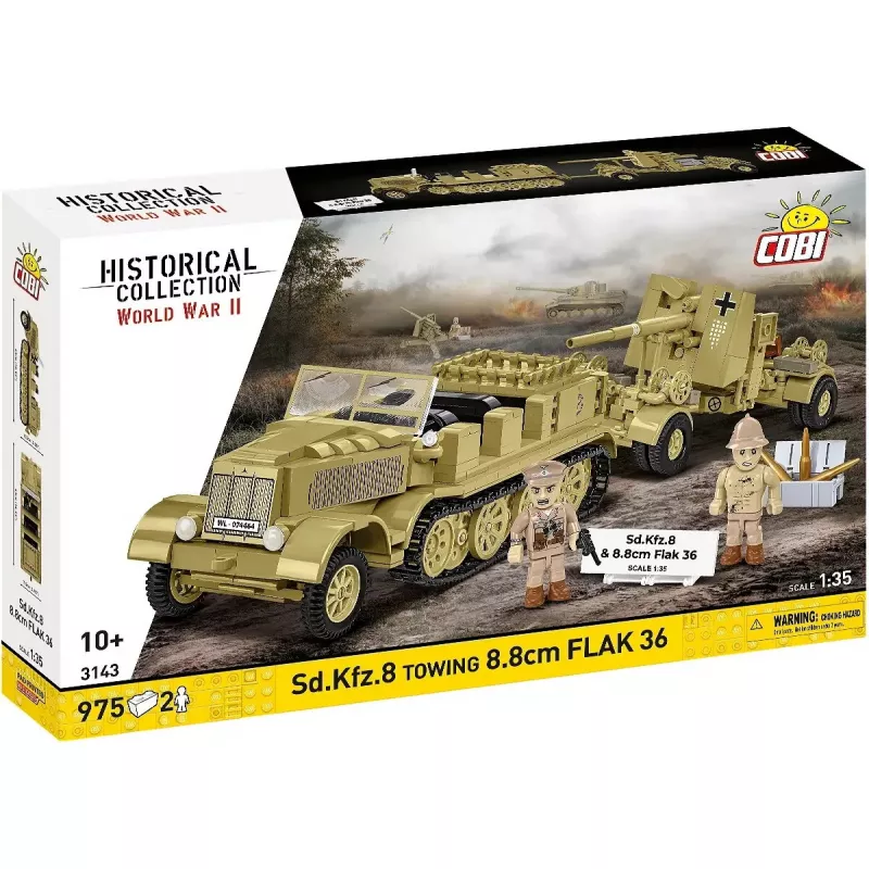 Cobi Blocks Sd.Kfz.8 su velkama 8,8 cm Flak 36 konstruktorius, 975 dalys