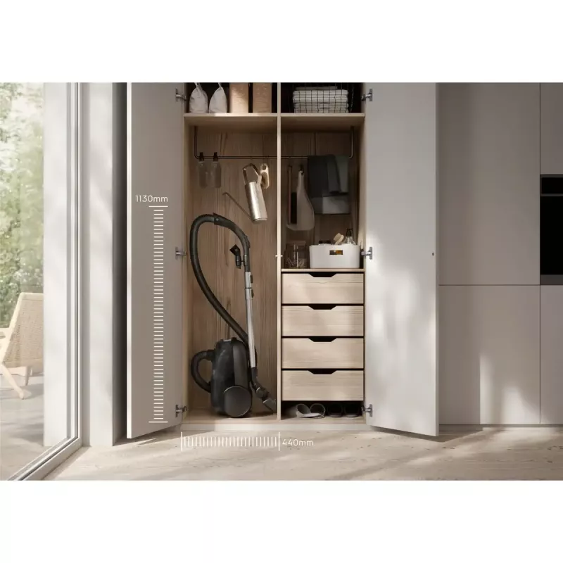 Cilindrinis dulkių siurblys Electrolux EB61CWPTD — 850 W, 3,5 L dulkių maišelis, sausas valymas, rožinis