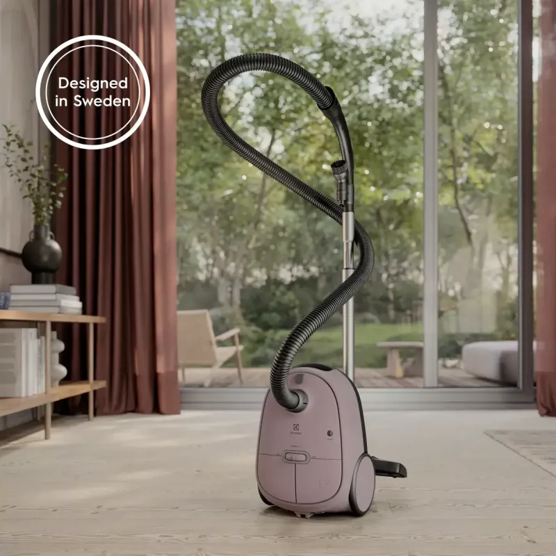 Cilindrinis dulkių siurblys Electrolux EB61CWPTD — 850 W, 3,5 L dulkių maišelis, sausas valymas, rožinis