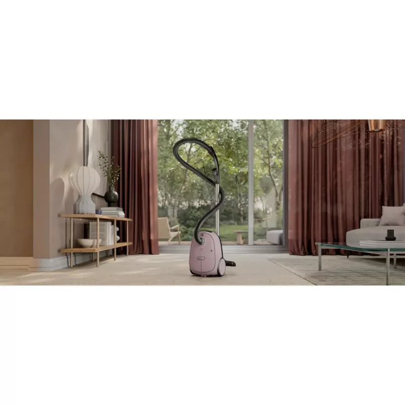 Cilindrinis dulkių siurblys Electrolux EB61CWPTD — 850 W, 3,5 L dulkių maišelis, sausas valymas, rožinis