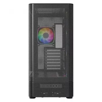 Kompiuterio korpusas MODECOM VOLCANO AQ400 ARGB MIDI juodas — MODECOM MC-A-AQ400-4FA-B