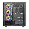 Kompiuterio korpusas MODECOM VOLCANO AQ400 ARGB MIDI juodas — MODECOM MC-A-AQ400-4FA-B