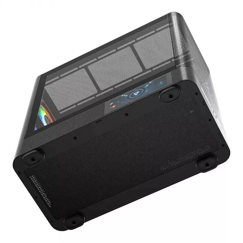 Kompiuterio korpusas MODECOM VOLCANO AQ400 ARGB MIDI juodas — MODECOM MC-A-AQ400-4FA-B