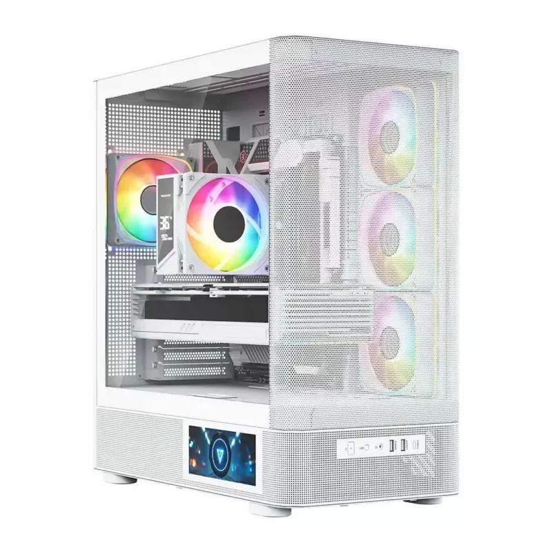 MODECOM VOLCANO AQ400 ARGB MIDI bokšto kompiuterio korpusas, baltas