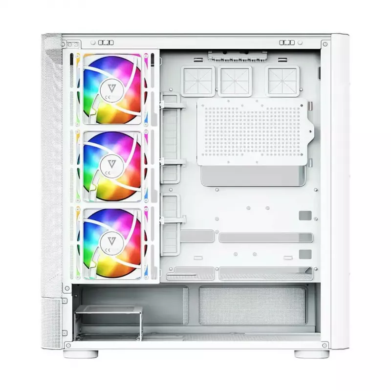 MODECOM VOLCANO AQ400 ARGB MIDI bokšto kompiuterio korpusas, baltas
