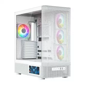 MODECOM VOLCANO AQ400 ARGB MIDI bokšto kompiuterio korpusas, baltas