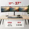 Monitoriaus laikiklis MACLEAN MC-137 — dujinis spyruoklinis mechanizmas, skirtas 3 monitoriams nuo 17 iki 27 colių, po 2–8 kg, juodas