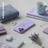 “Crong Hybrid Matte Magnetic” magnetinis MagSafe dėklas “iPhone 17” — permatomas levandų spalvos, PC+TPU