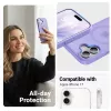 “Crong Hybrid Matte Magnetic” magnetinis MagSafe dėklas “iPhone 17” — permatomas levandų spalvos, PC+TPU