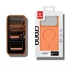 Crong Hybrid Matte Magnetic MagSafe dėklas, skirtas iPhone 17 Pro Max — PC+TPU, permatomas oranžinis