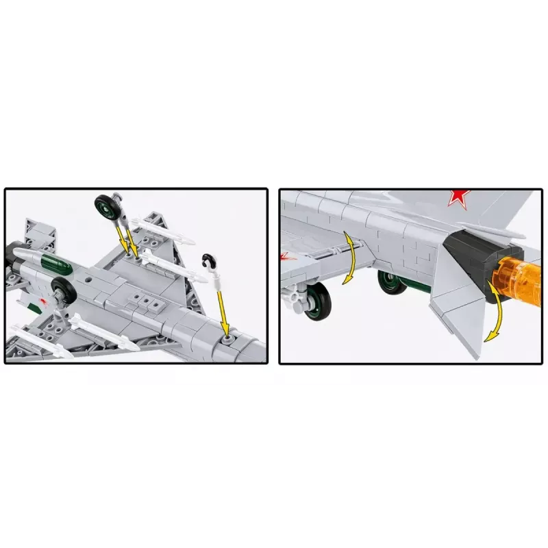 Konstrukciniai blokeliai Cobi Mig-21 MF, 381 blokelių rinkinys — statomas žaislo modelis