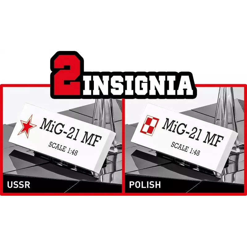 Konstrukciniai blokeliai Cobi Mig-21 MF, 381 blokelių rinkinys — statomas žaislo modelis