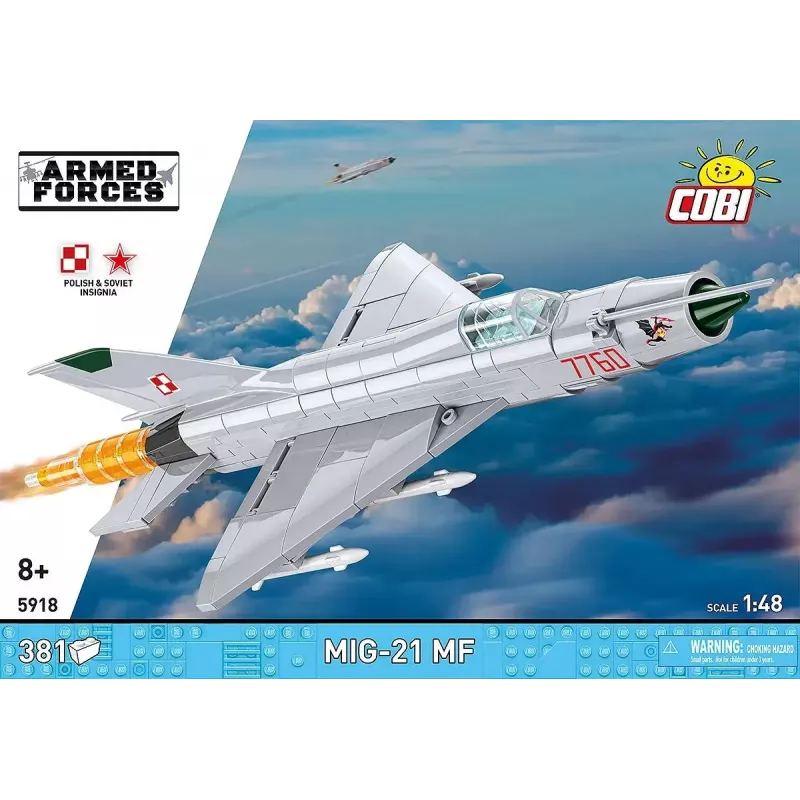 Konstrukciniai blokeliai Cobi Mig-21 MF, 381 blokelių rinkinys — statomas žaislo modelis
