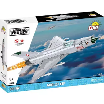 Konstrukciniai blokeliai Cobi Mig-21 MF, 381 blokelių rinkinys — statomas žaislo modelis