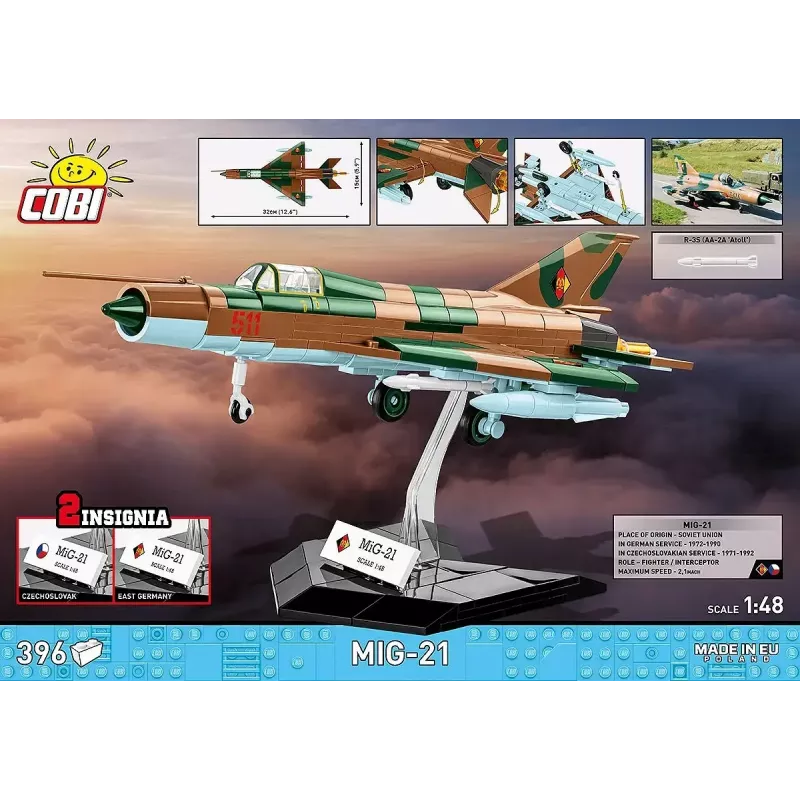 Cobi Mig-21 modelio rinkinys, 396 dalys – Cobi Blocks konstrukcinis rinkinys