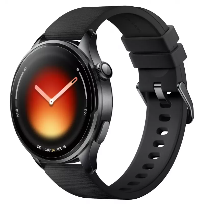Išmanusis laikrodis Xiaomi Watch 5 — AMOLED 1,54 colio 480x480, Bluetooth 5.4, atsparus vandeniui, širdies ritmo monitorius, juodas
