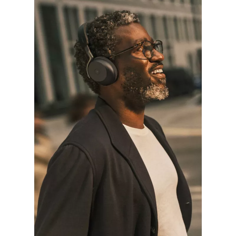 Jabra Evolve3 75 - MS Link390c - Juoda, Belaidis, 20 - 20000 Hz, Skambučiai/Muzika, 180 g, Ausinės, Juoda