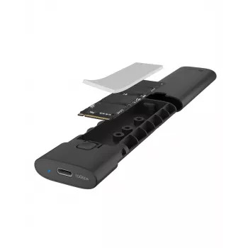 ICY BOX M.2 NVMe korpusas su USB 3.2 Gen 2 Type-C, SSD korpusas, M.2, PCI Express, 10 Gbit/s, Hot-swap, juodas