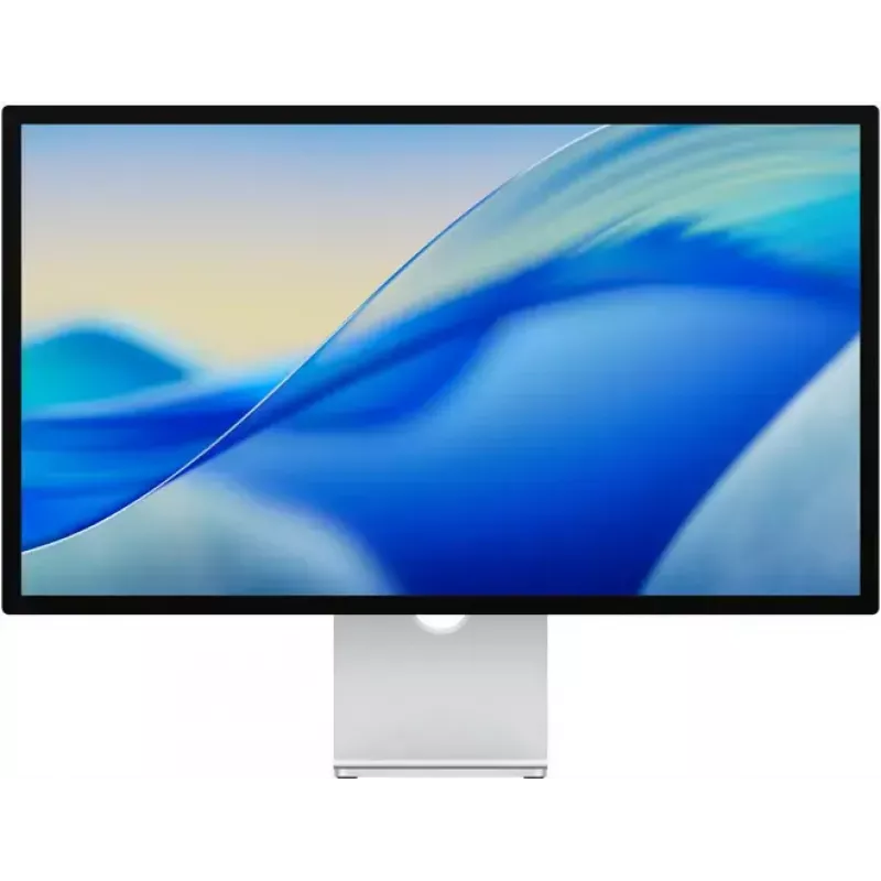 Monitorius Apple Studio Display 27 colių 5K Ultra HD LED — standartinis stiklas, reguliuojamo pasvirimo stovas, 5120×2880, įmontuoti garsiakalbiai, USB centras, sidabrinis