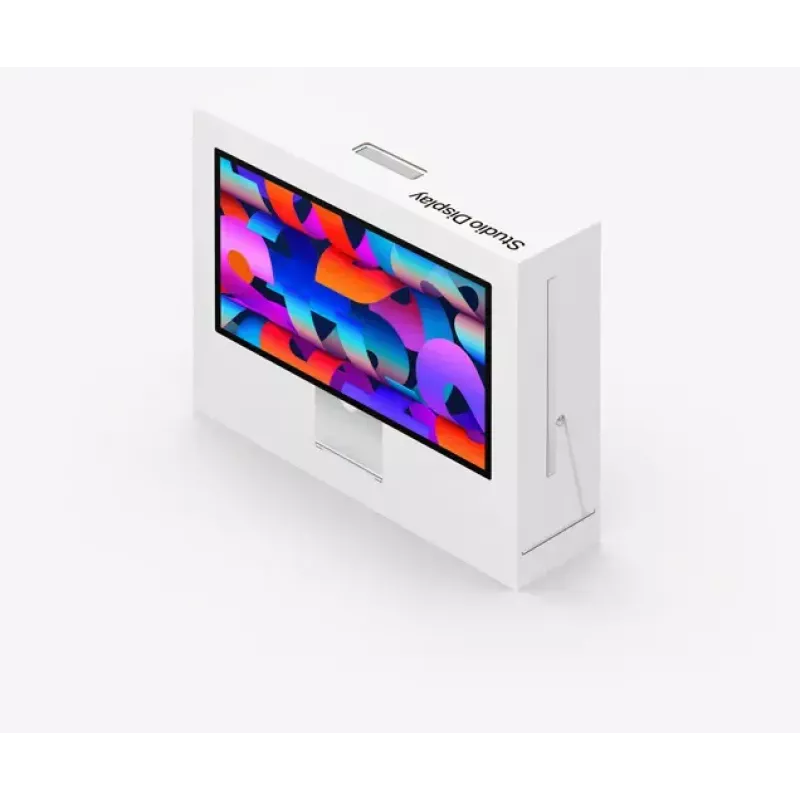 Monitorius Apple Studio Display 27 colių 5K Ultra HD LED — standartinis stiklas, reguliuojamo pasvirimo stovas, 5120×2880, įmontuoti garsiakalbiai, USB centras, sidabrinis